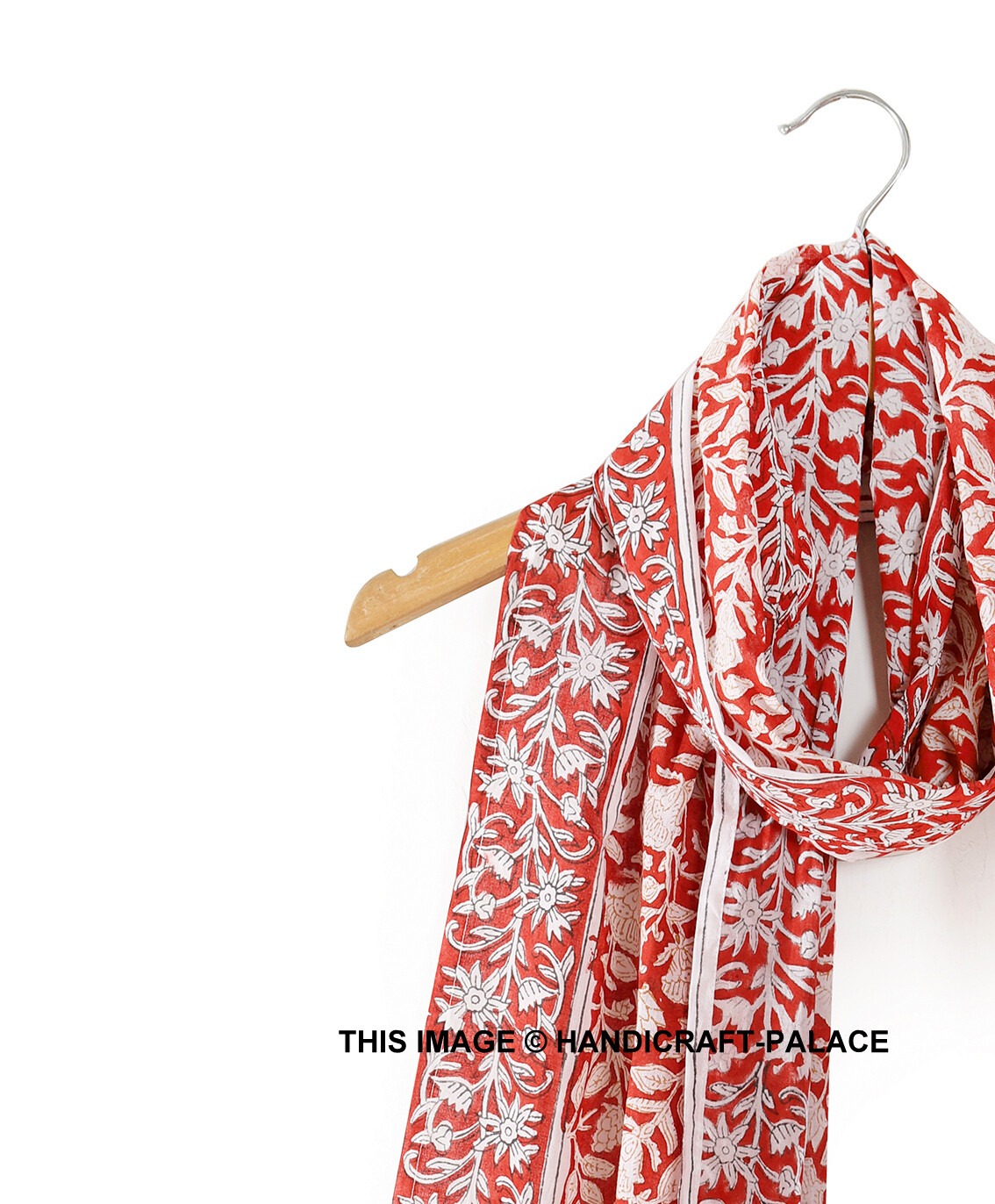 Hand Block Print Women Long Dupatta Sarong Stole Scarf Cotton Indian Fabric New
