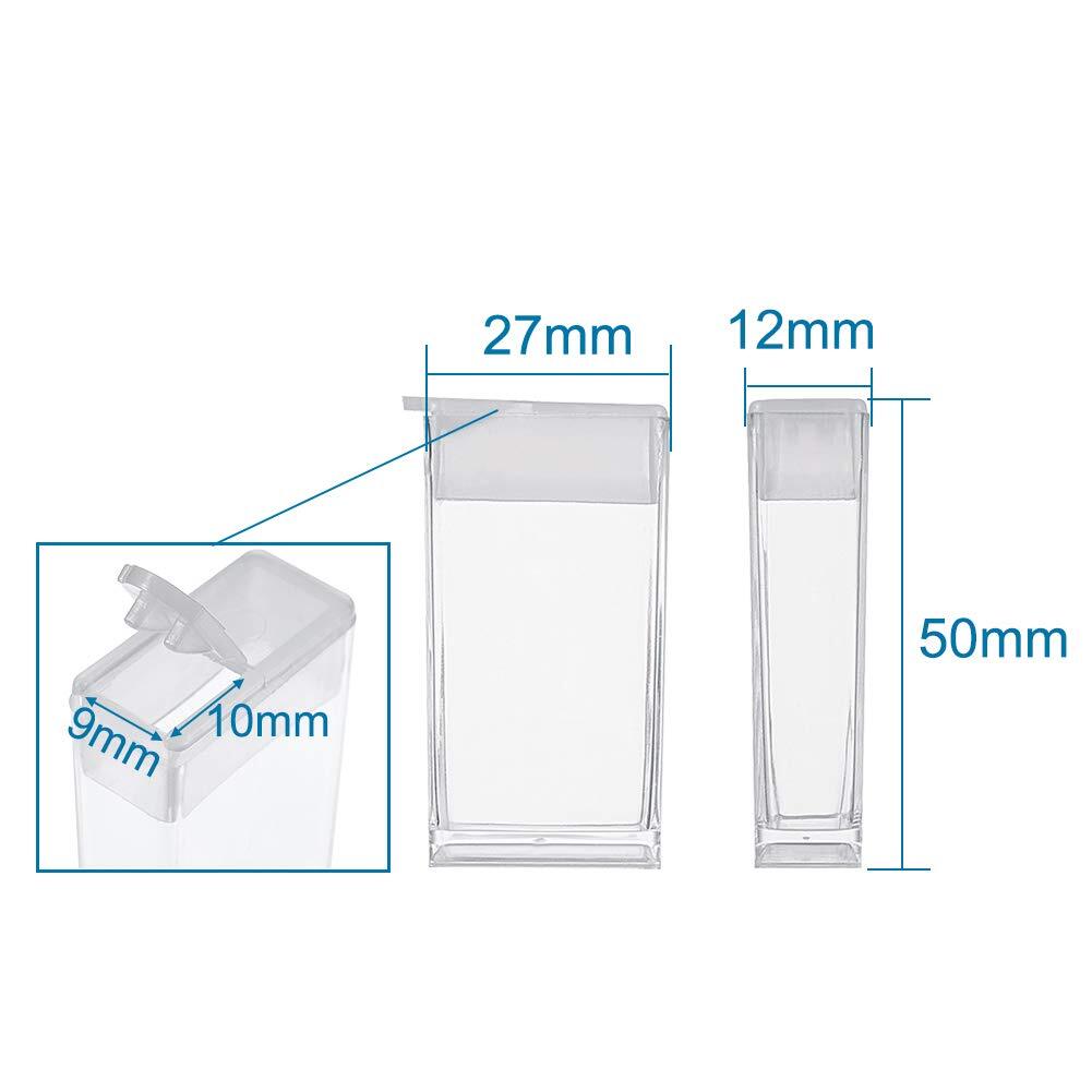 100Pcs Plastic Flip Top Seed Bead Small Storage Containers 2x1 Rectangle