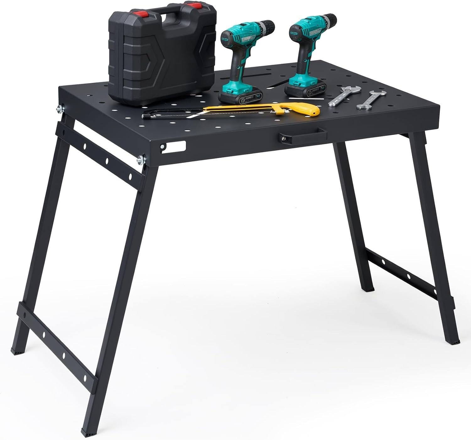 Versatile Foldable Welding Table with 1000LBS Capacity & Tool Slots - Lacquered