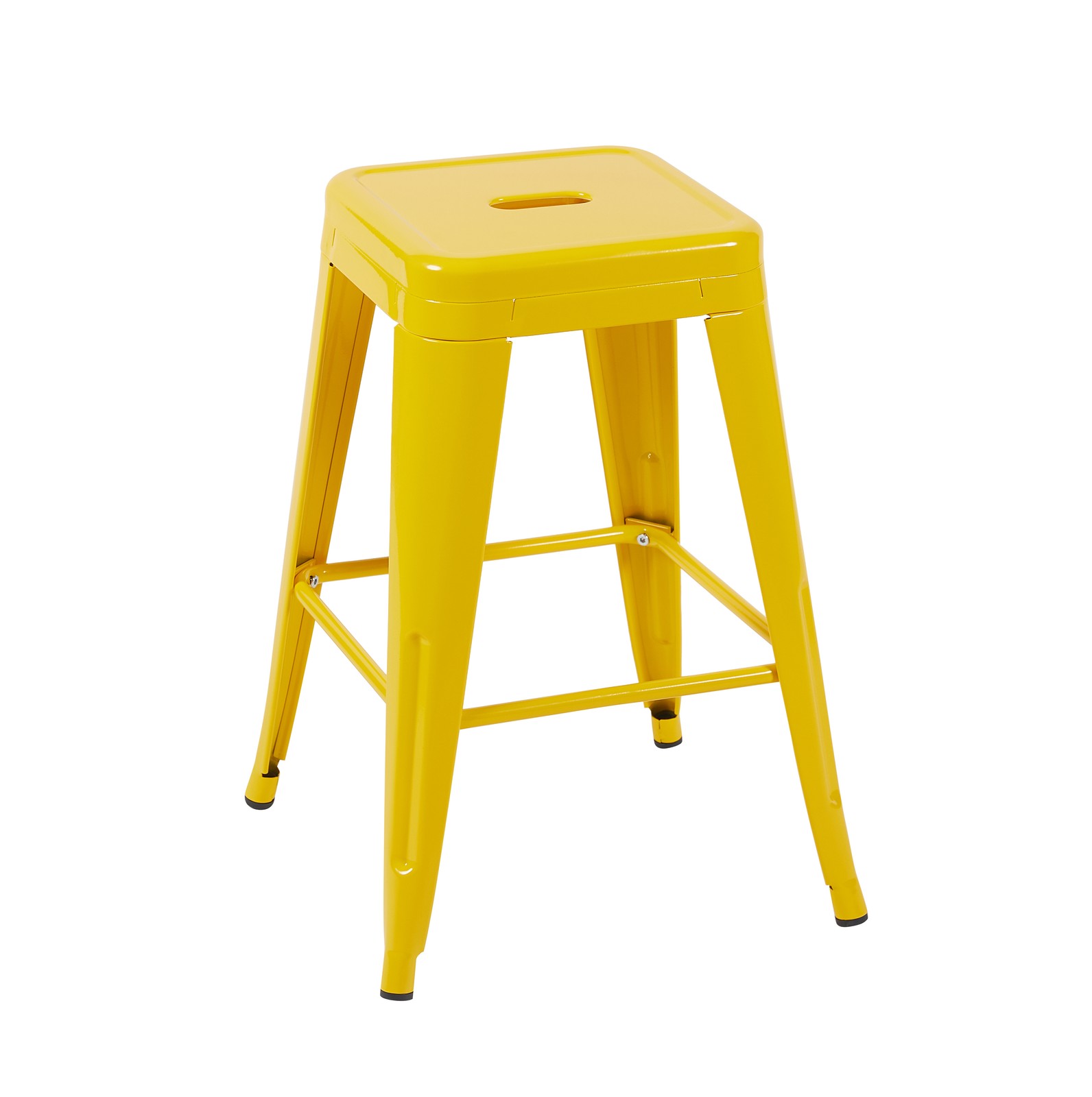 24 Inch Counter Height Stool, Backless Metal Bar Stools Set of 4, Non-Stackabl