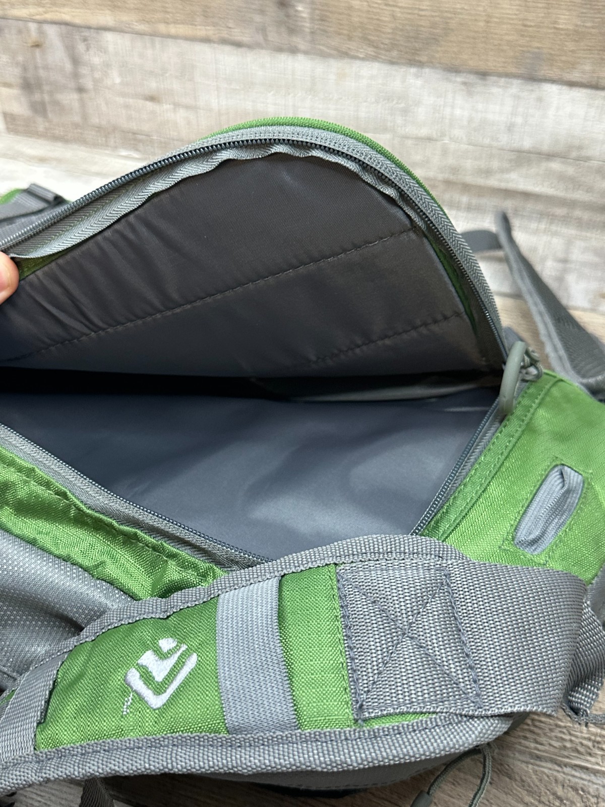 Outdoor Products Backpack Multi Pockets Green Hydration Backpack No Bladder 18"