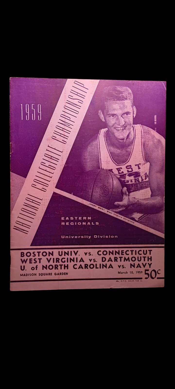 Jerry West Original MSG Program 1959 Hall of Fame Greatest Player of All Time