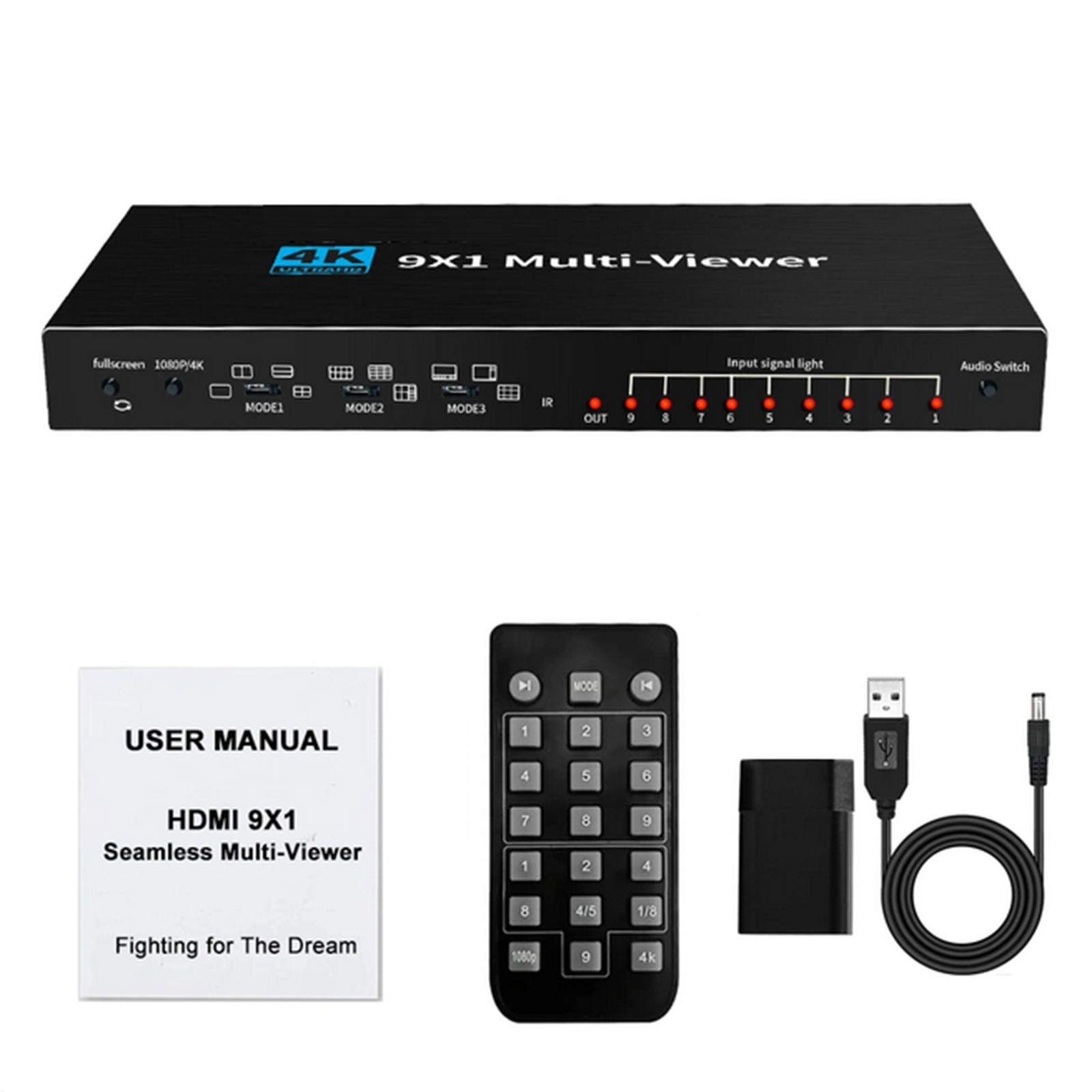 4K30hz 9x1 HDMI-Compatible Multiviewer 1080P Screen Multi Viewer Seamless Switch
