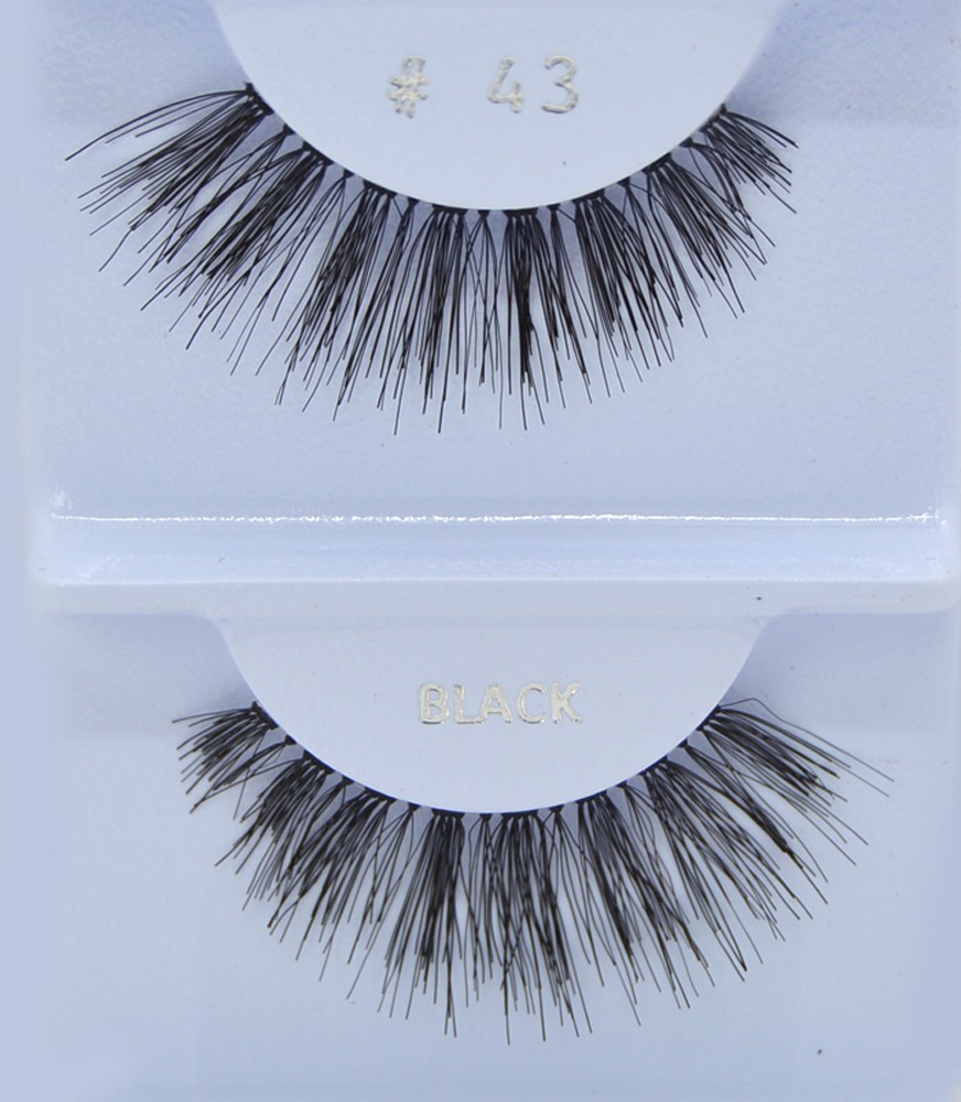 6, 12 Pairs #43 Creme Eyelashes 100% Human Hair Eyelashes