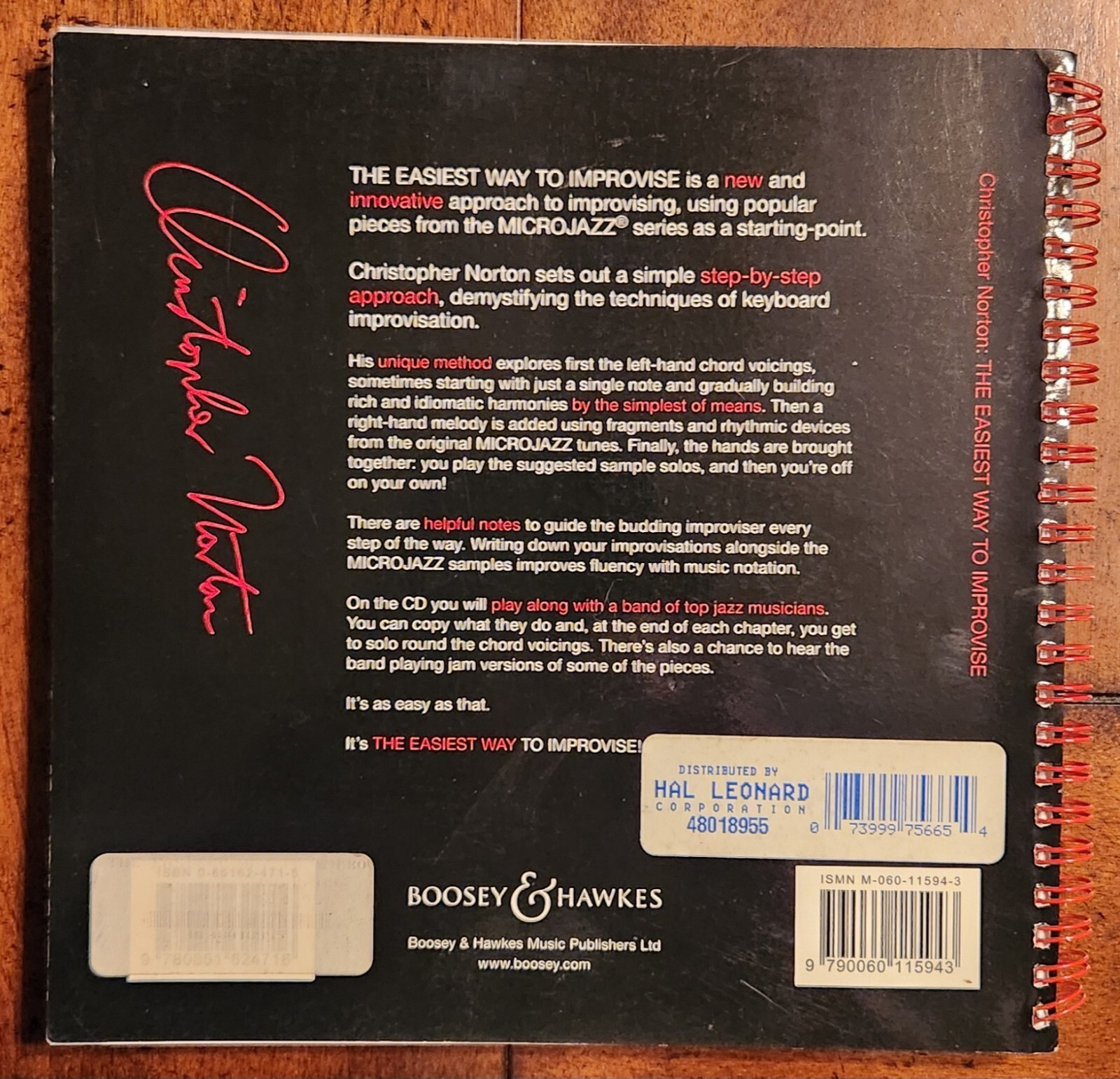 The Easiest Way to Improvise - Christopher Norton Piano Method Book ONLY