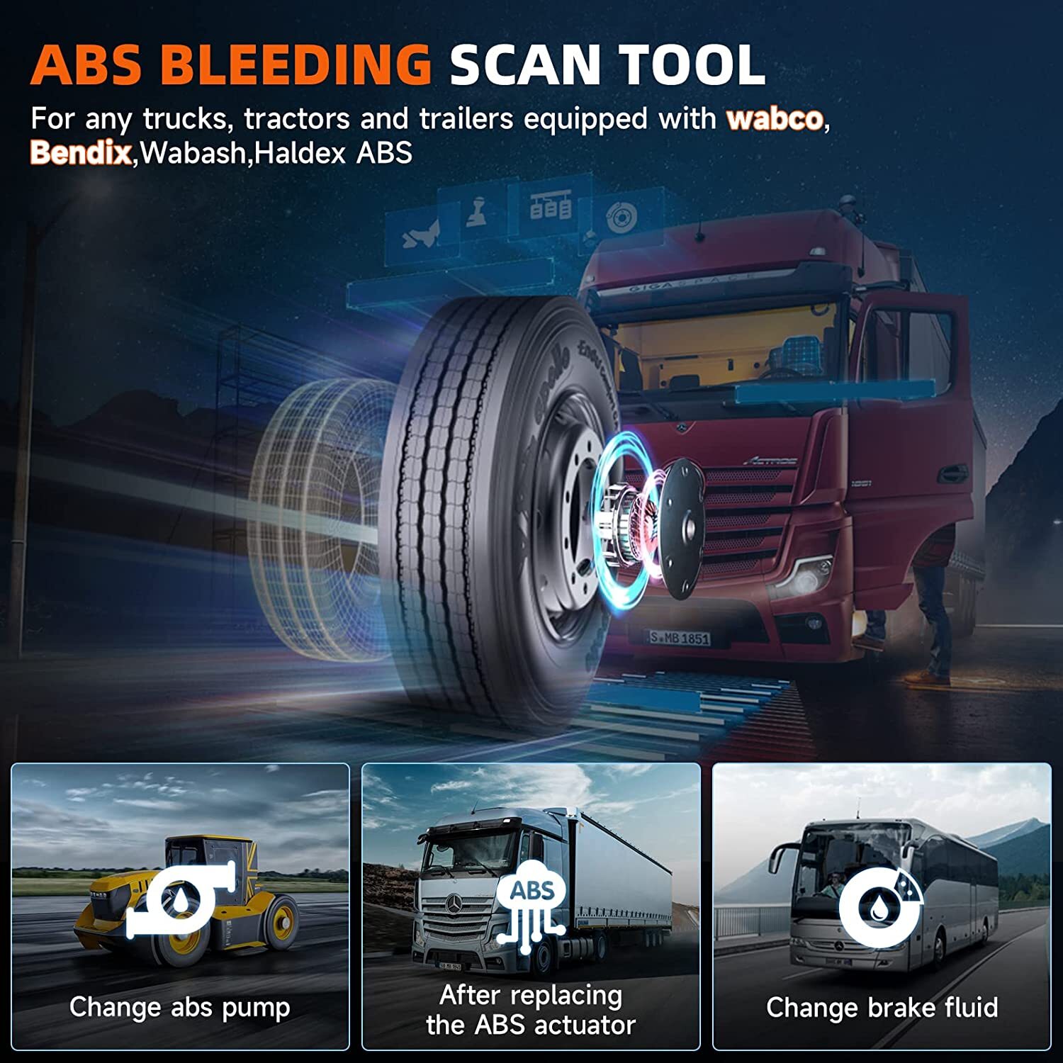 DIESEL DIAGNOSTIC TOOL HEAVY DUTY TRUCK SCANNER FULL SYSTEM OBD OBD2 CODE READER
