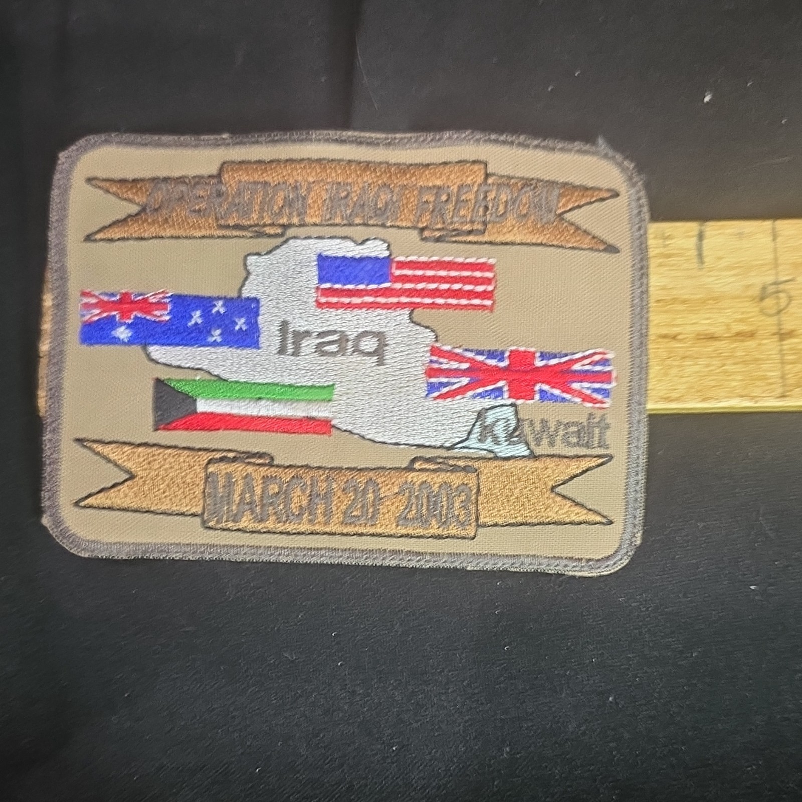 Operation Iraqi Freedom Military Patch Iraq Kuwait Map Flags March 20 2003