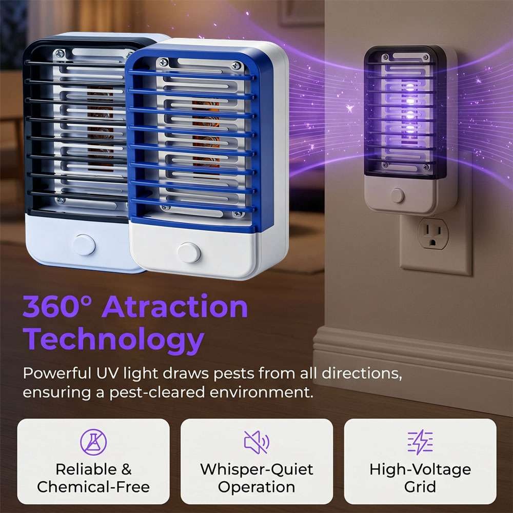 Electric Plug in Mosquito killer Zapper Lamp Indoor Fly Bug insect LED Trap