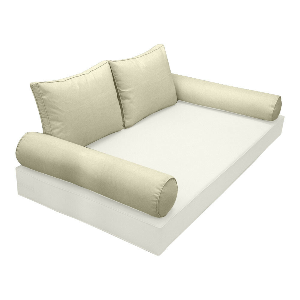 |SLIPCOVER ONLY| S1 Outdoor Bolster Backrest Pillow Covers Same Piped Full AD005