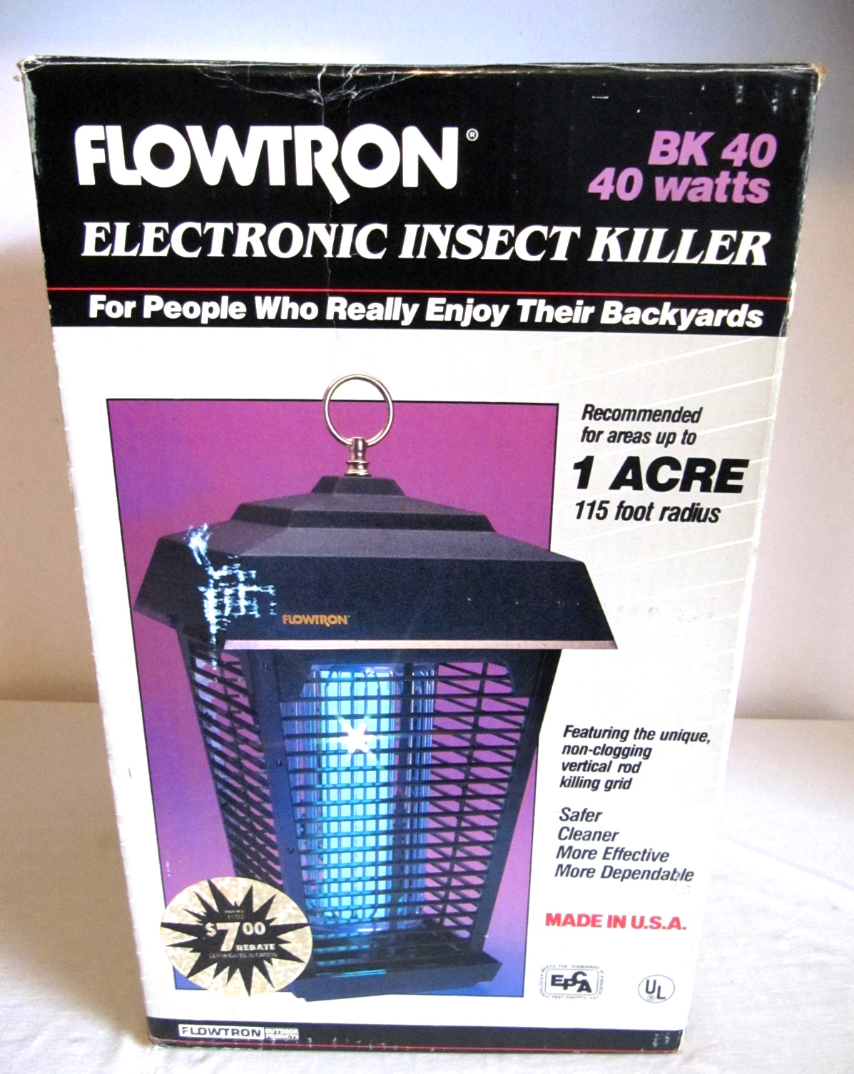 Flowtron 1 Acre Bug Zapper - 40W Bulb & 5600V Instant Insect Killer