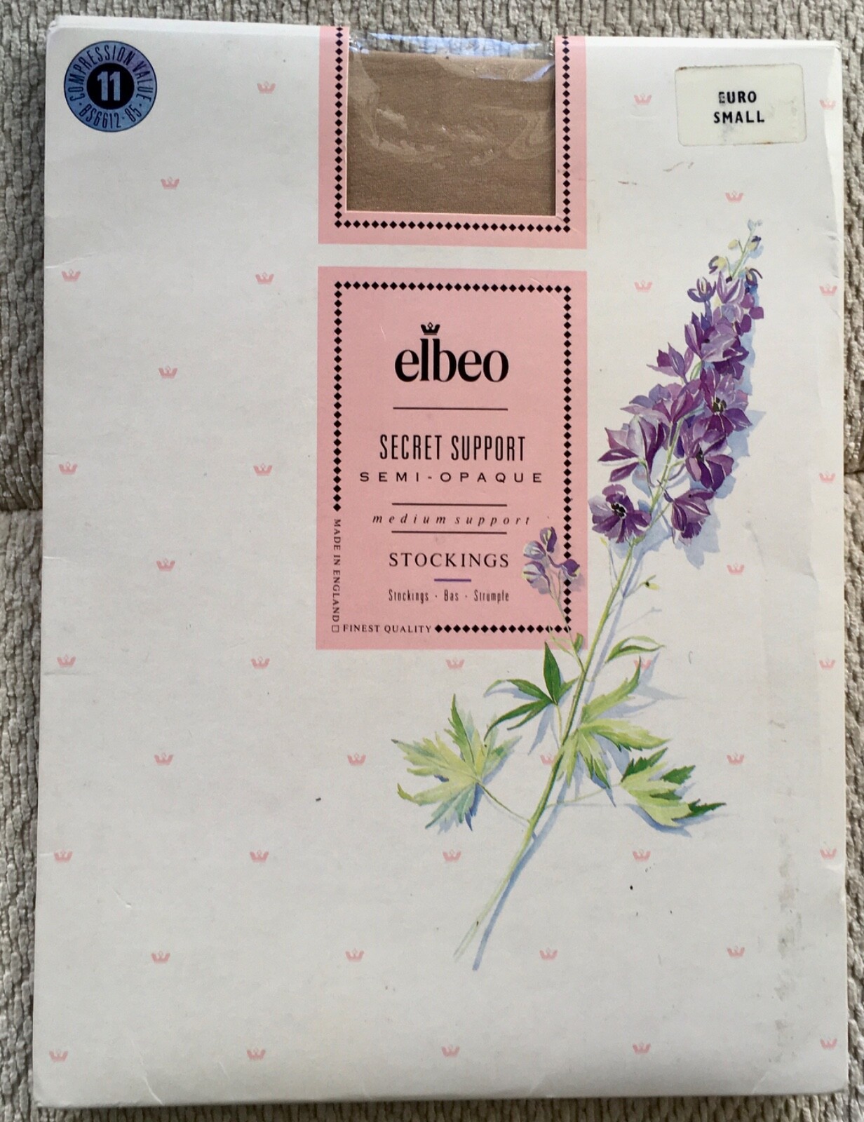 ELBEO SECRET SUPPORT (11) SEMI OPAQUE STOCKINGS ~ SMALL 3 - 4.5 ~ SHADE EURO