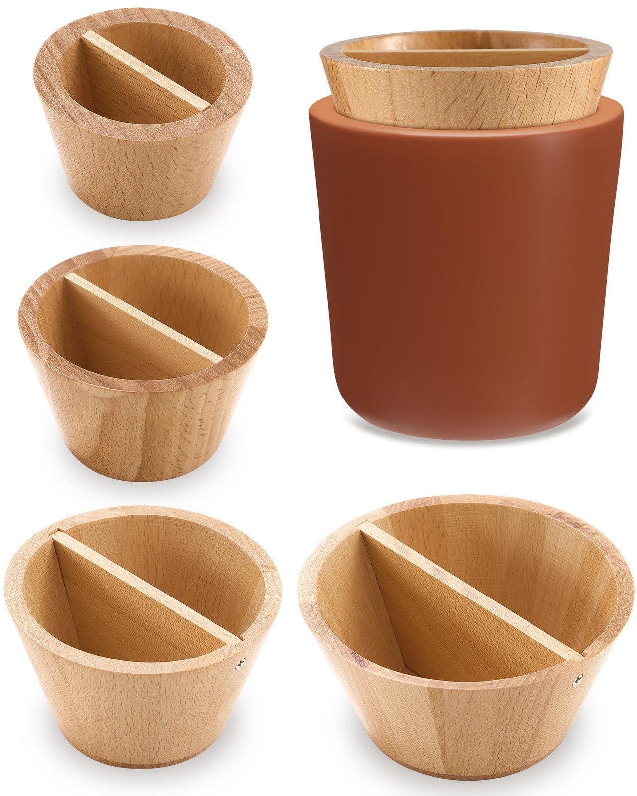 Pottery Rim Cone Shaper Tools 4pc Wooden Ceramic Edge Repair Kit XS-L Sizes