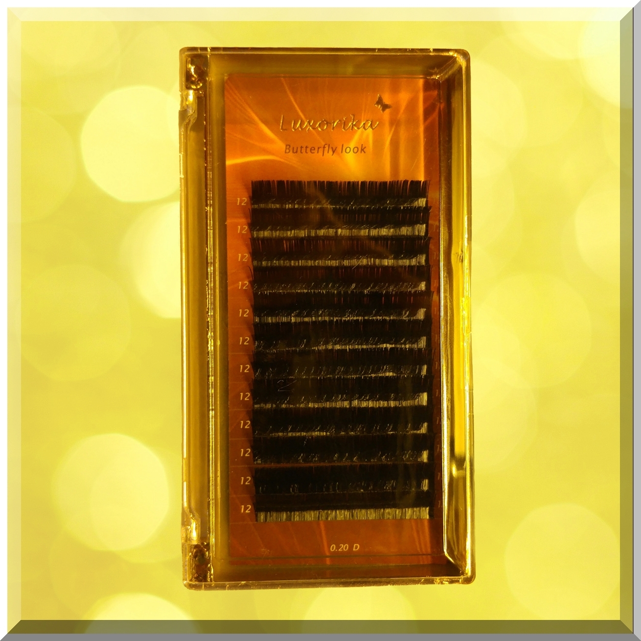 Luxorika Softest Ellipse Flat eyelash extension 20 D lashes Black blink 15 c
