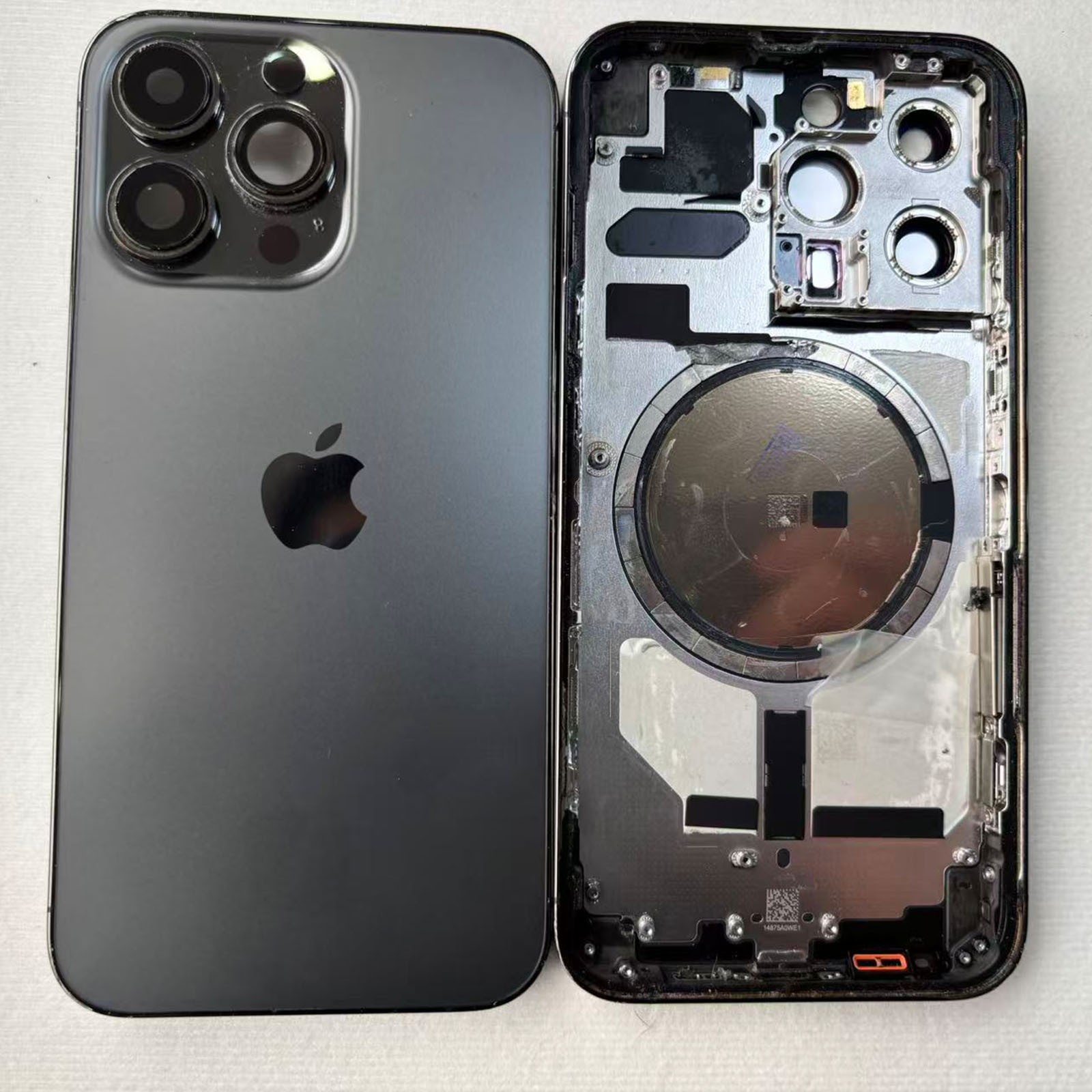 OEM Original Pulled iPhone 13 Pro Rear Housing Assembly (Black) Grade A Frame Re