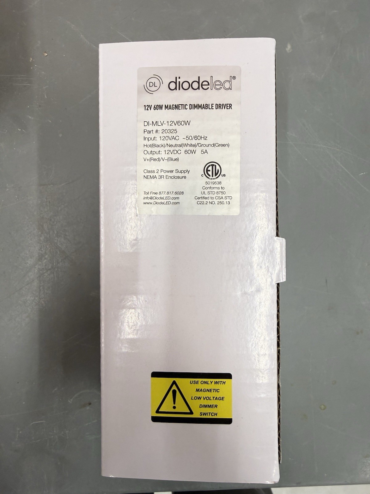 Diode LED DI-MLV-12V60W 60 Watt Magnetic Dimmable LED Driver 12V DC 20325