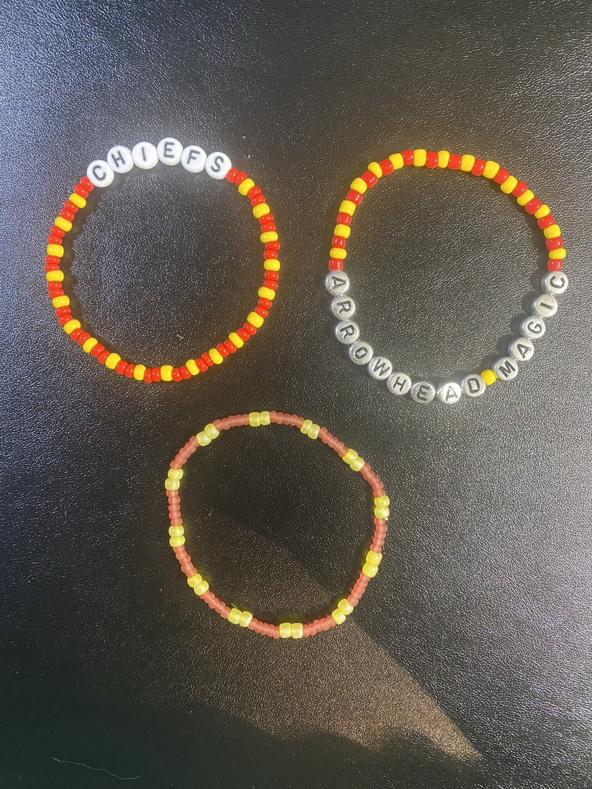 3 kansas city chiefs bracelets new size 7.5-8 inch