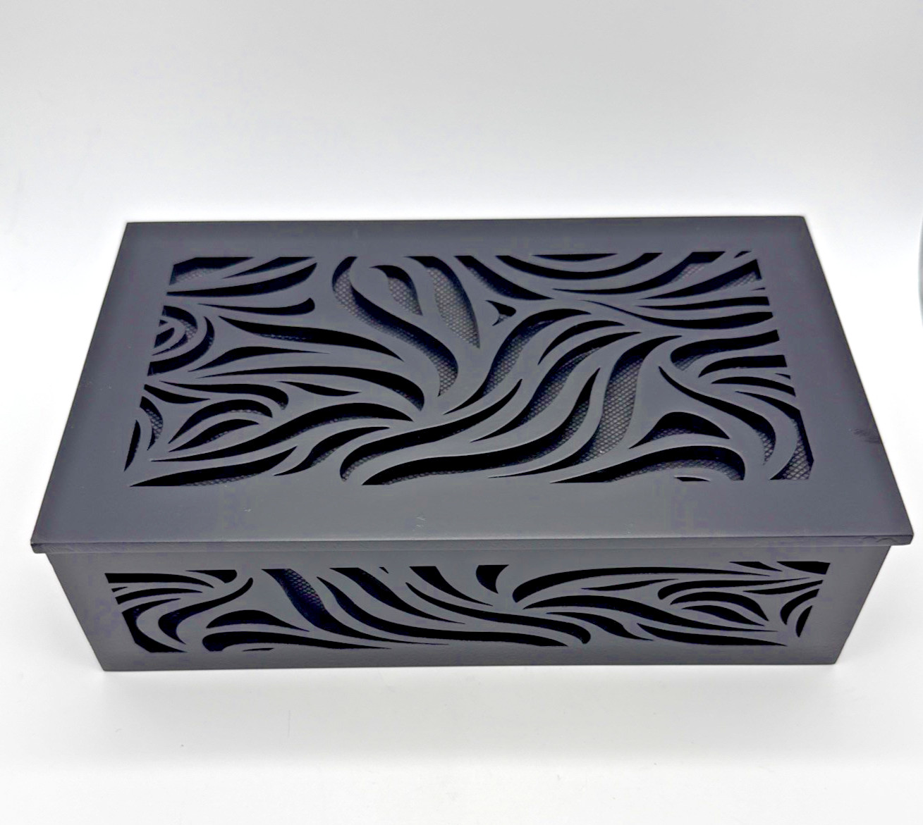 Saillong Wood Doorbell Chime Cover Black Vine Design Wall Box w/ Screws & Tape