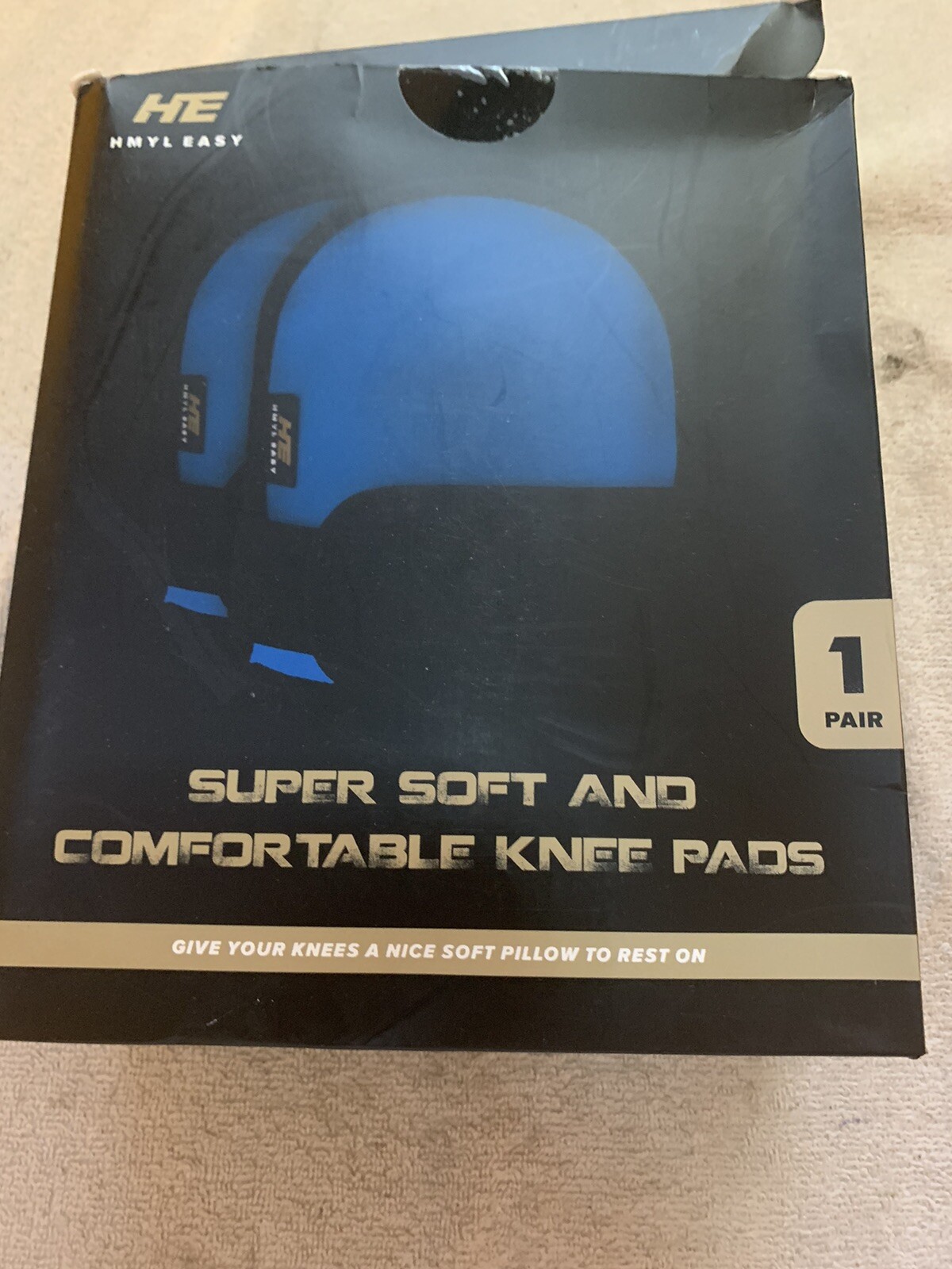 HMYL EASY Super Soft Leather Knee Pads for Work with Wide Single Non-Slip N