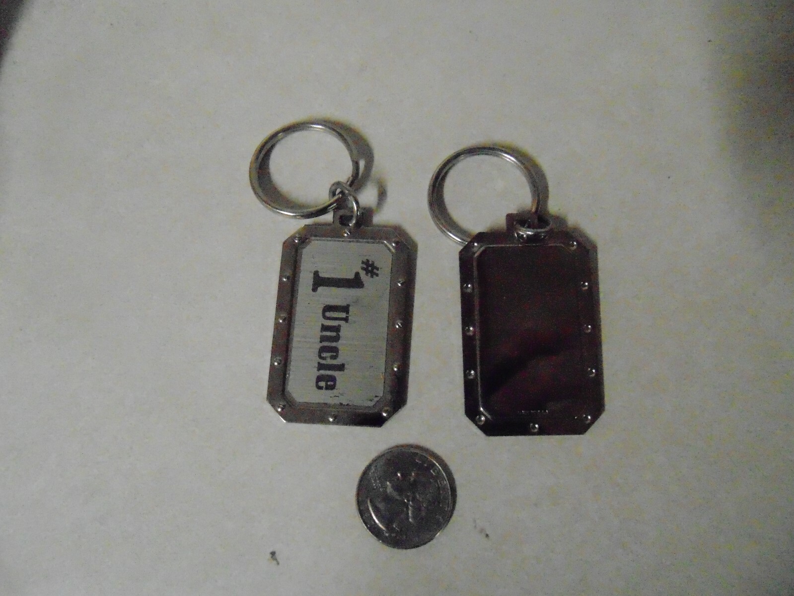 DOG TAG SHAPED KEY CHAIN # 1 UNCLE ABOUT 2 INCHES