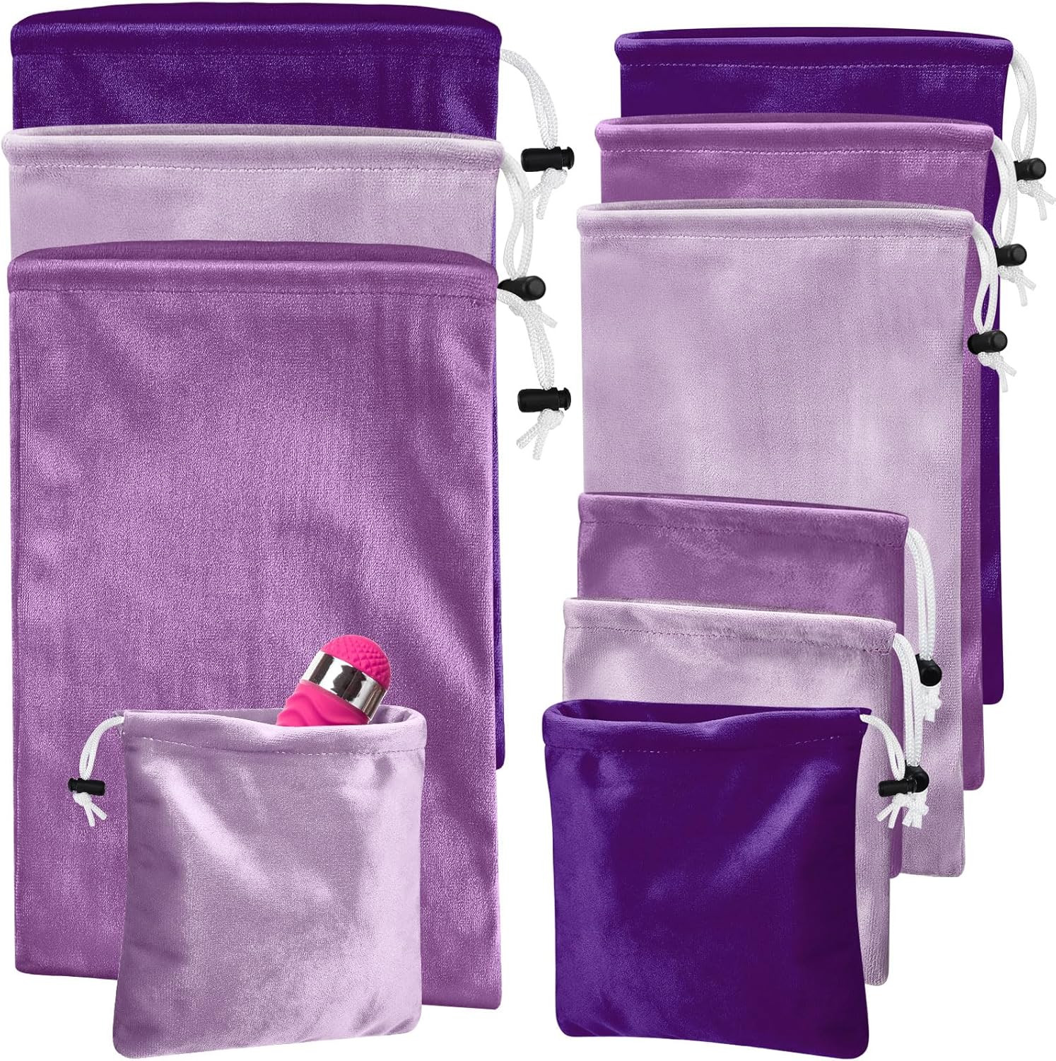 9 Pcs Satin Game Toy Storage Bag Silk Drawstring Bags Gift Bags Pouches for Ligh