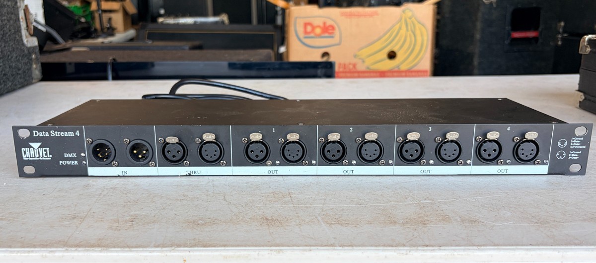 CHAUVET Data Stream 4 DMX  Splitter - Stage Lighting, Band, DJ, Theater, w/ XLR