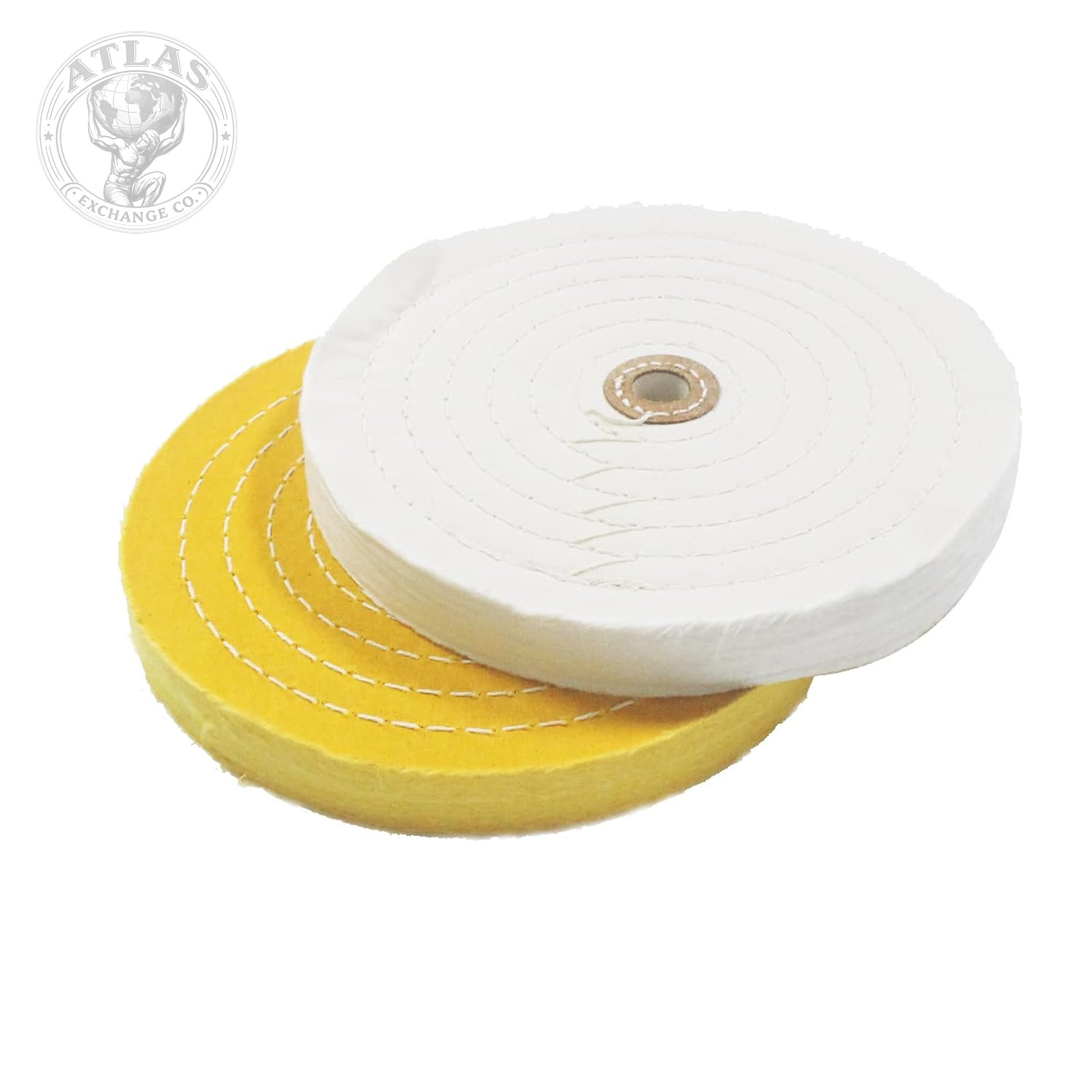 2 Pcs Extra Thick 8 Inch Cotton Buffing Wheel 5/8 Inch Arbor Hole Abrasive Cotto