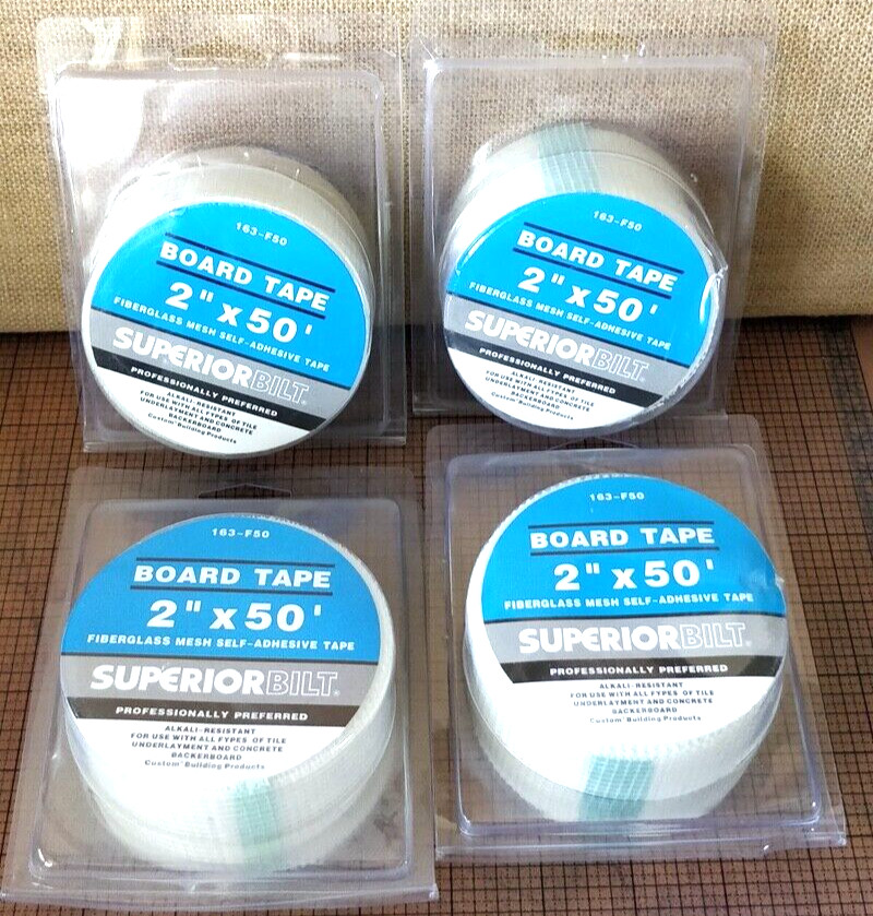 4 Rolls -SuperiorBilt #163-F50 2"x50' Fiberglass Board Tape, No 163-F50