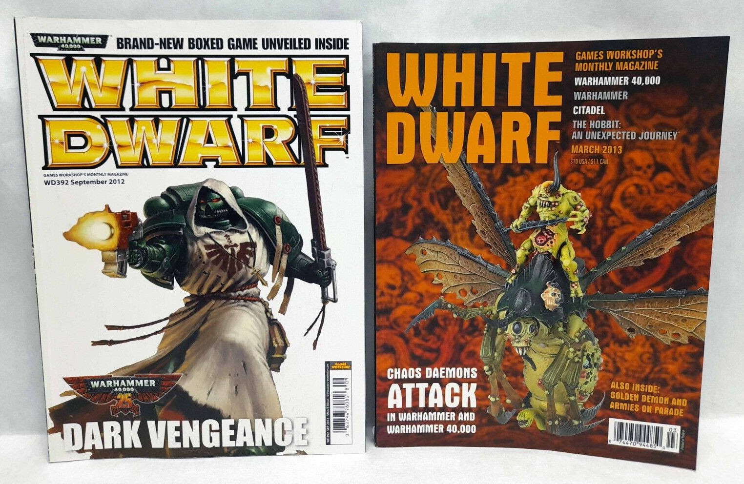 Warhammer White Dwarf Lot - DARK VENGEANCE 9/2012 & CHAOS DAEMONS ATTACK 3/2013