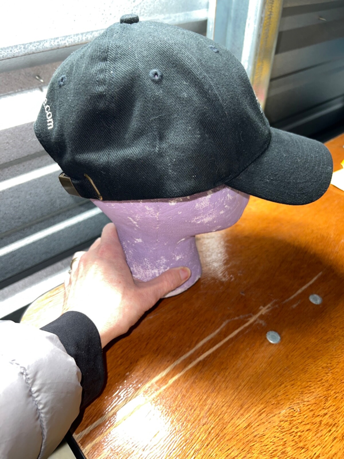 Falkridge with Triangle Dove Logo Black hat Cap EUC Adj