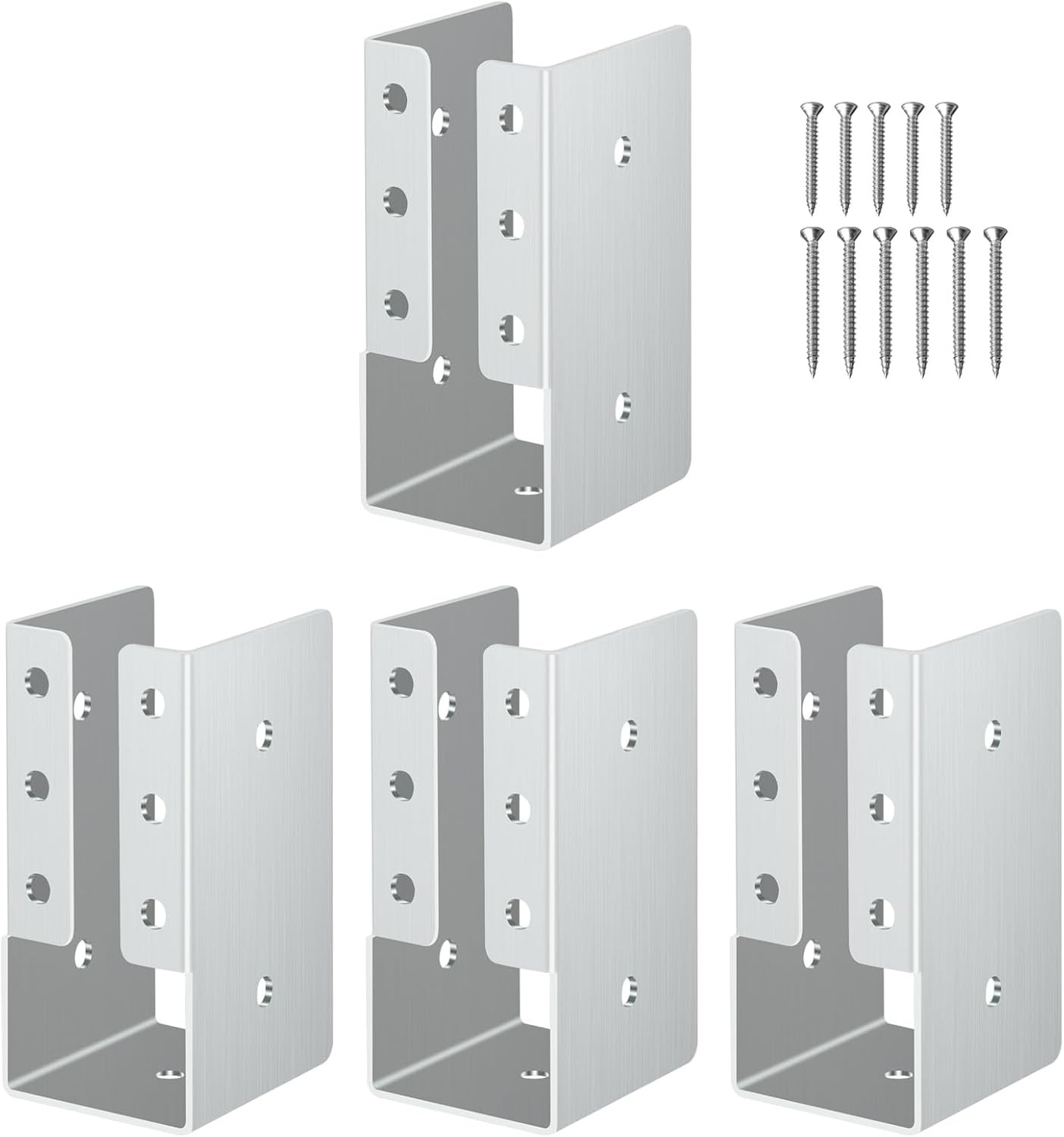 Concealed Stainless Steel Joist Hangers, (10-30PCS), 2"x6", 4"x6", 4"x8" with Sc