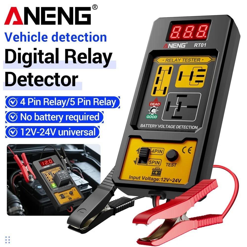 ANENG RT01 Car Relay Tester 12V 24V Digital Battery Voltage Diagnostic tool 4/5