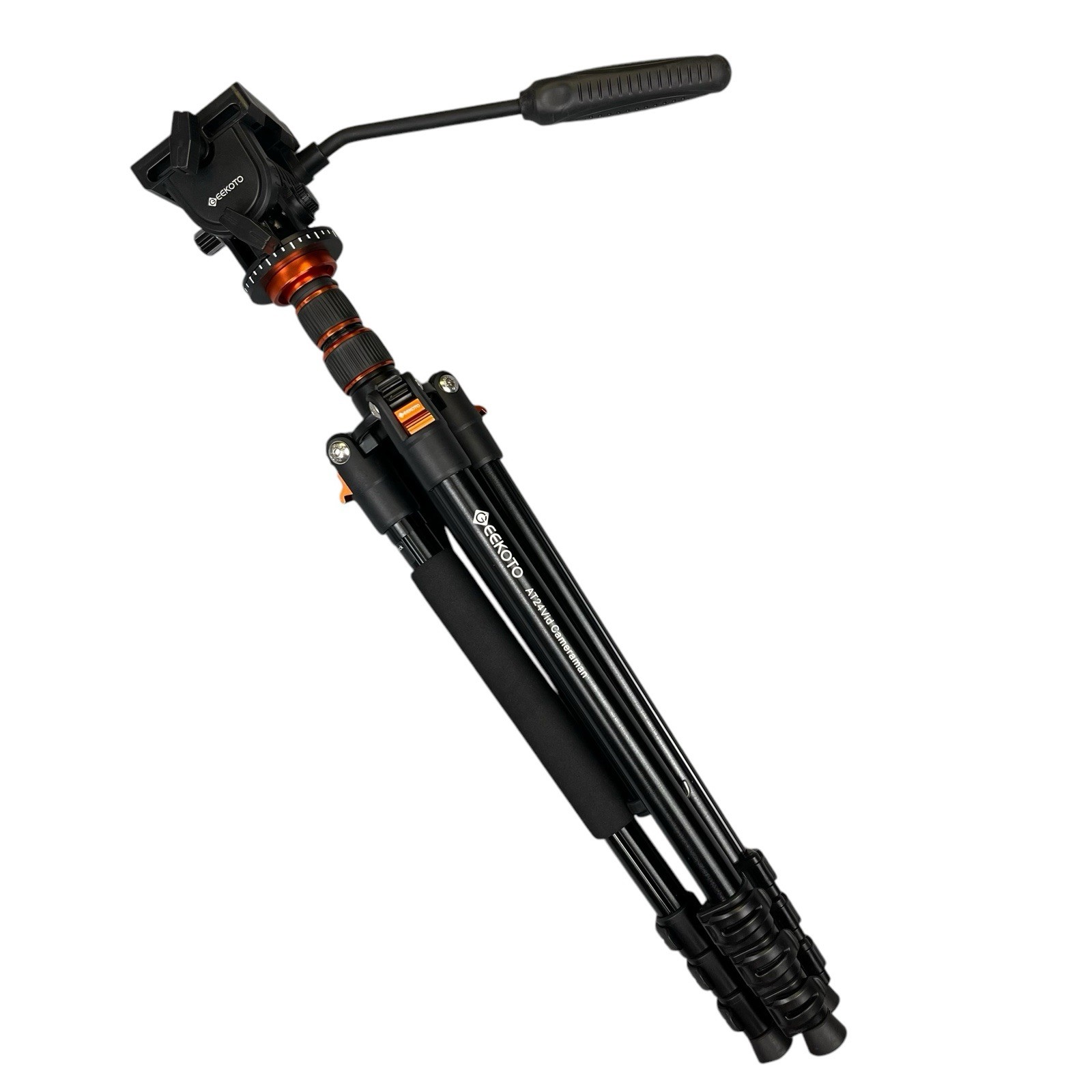 GEEKOTO AT24VID Cameraman Tripod with Bipod Black Aluminum NO PLATE!