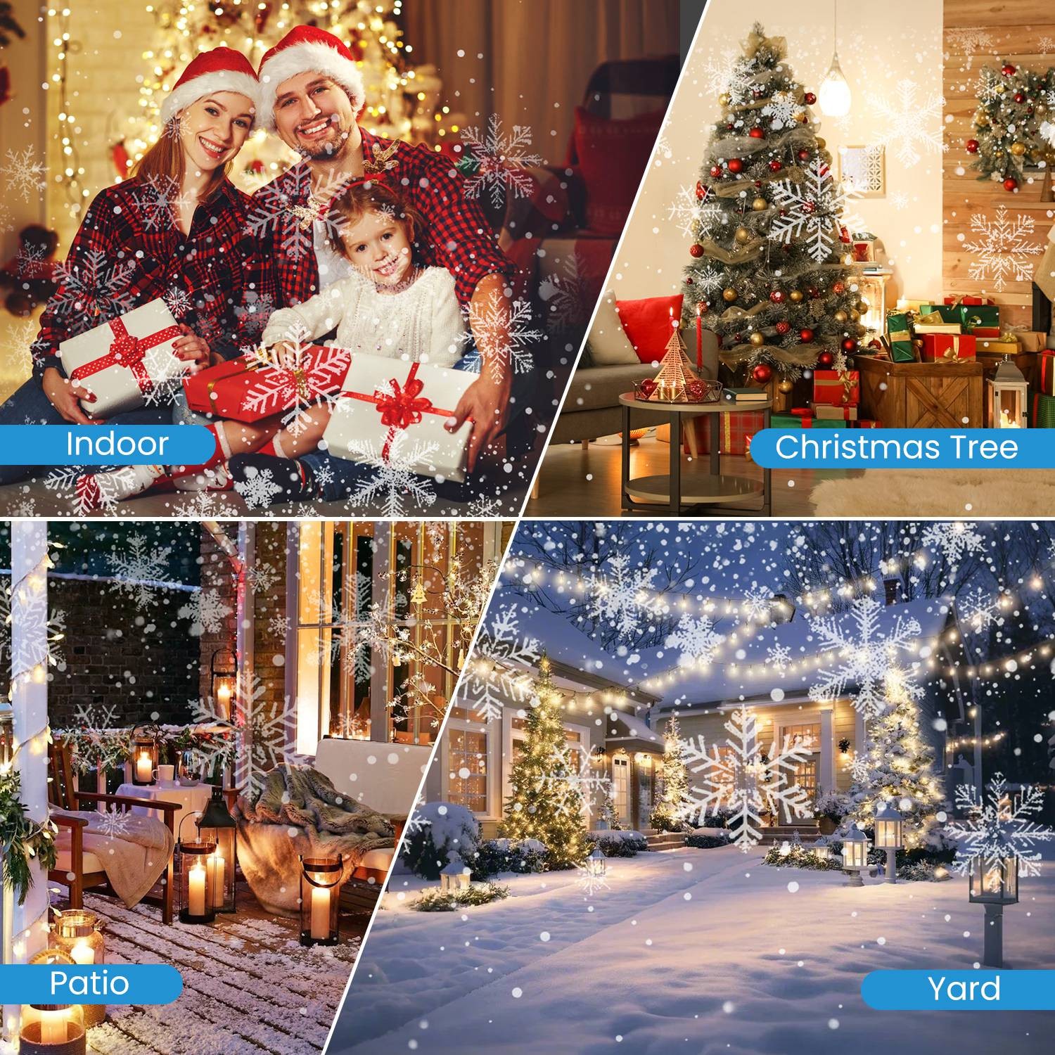 Christmas Light Snowflake Projector Light Dual-Head LED Stake Light Yard Light