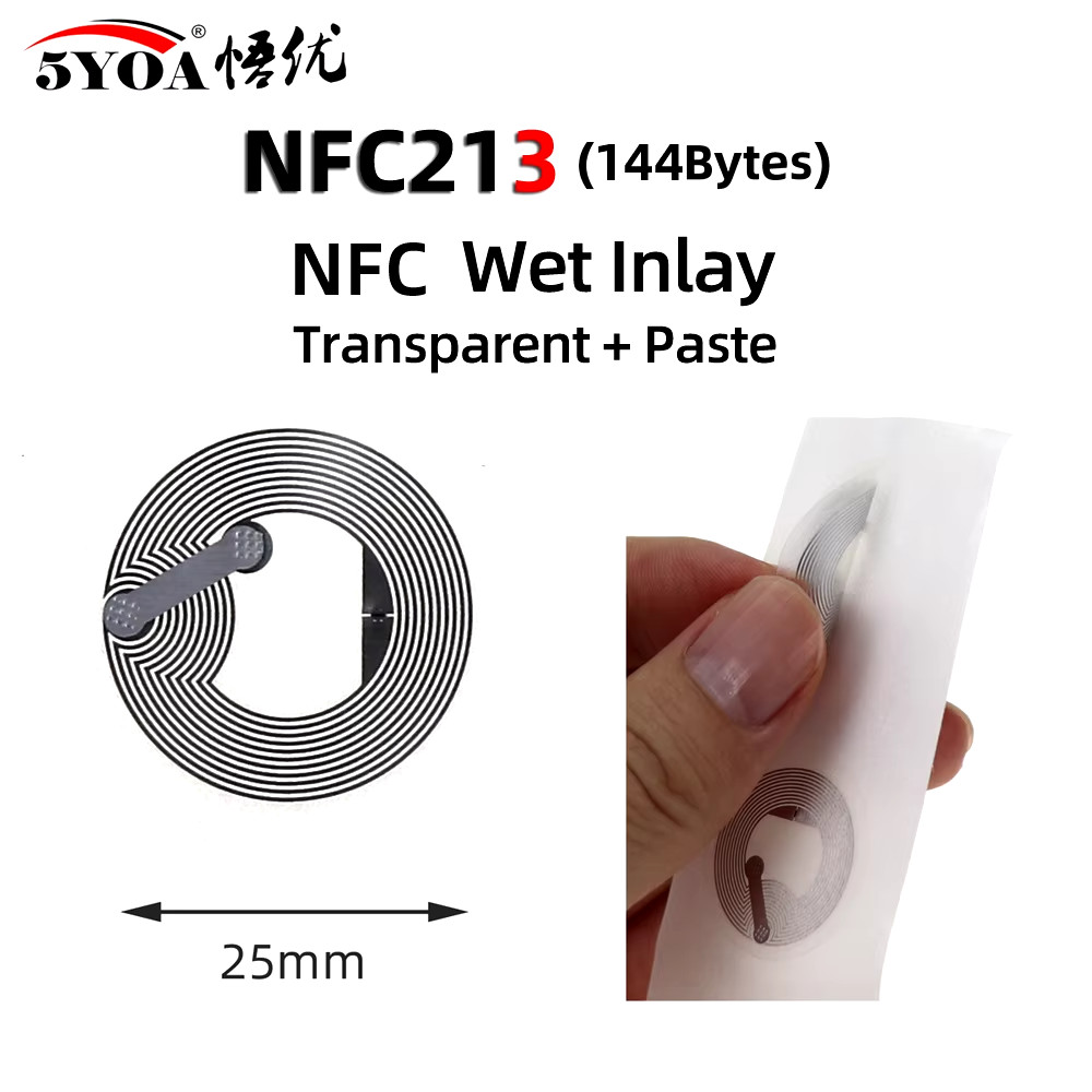 5–25pcs NTAG213 NFC RFID Adhesive Tags – Wet Inlay 144 Bytes