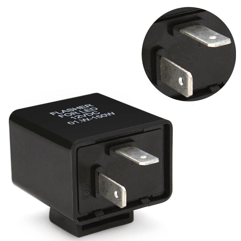 12V 2-Pin Motorcycle Blinker Adjustable LED Flasher Relay Turn Signal Indicator