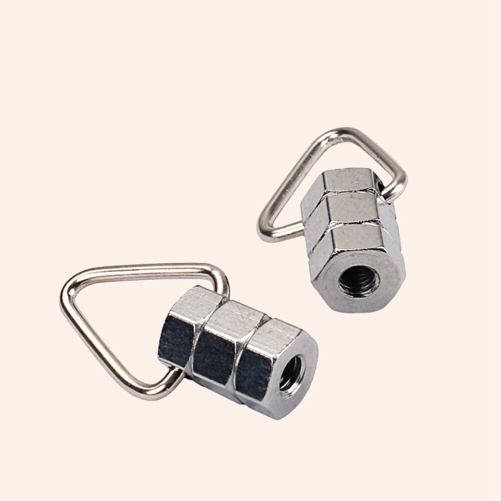 2PCS Strap Lock Strap Button Banjo Guitar Strap Hook Button for Banjo (Silver)