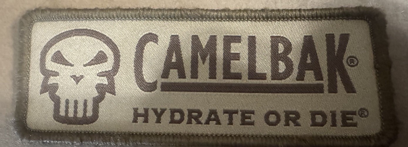 Camelbak Hydrate or Die 2025 SHOT Show Brown Patch Hook & Loop 4 X 1.5 Inch NEW