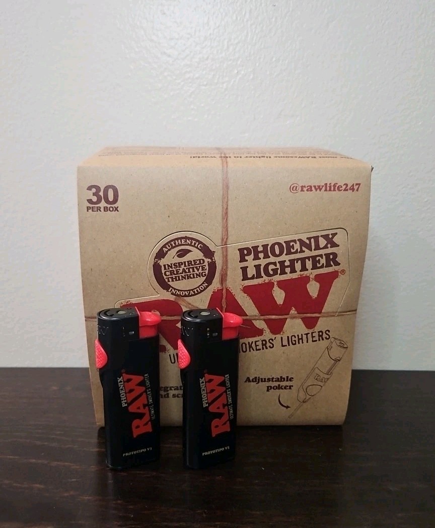 Raw Black Phoenix Poker Lighter 2 Pack