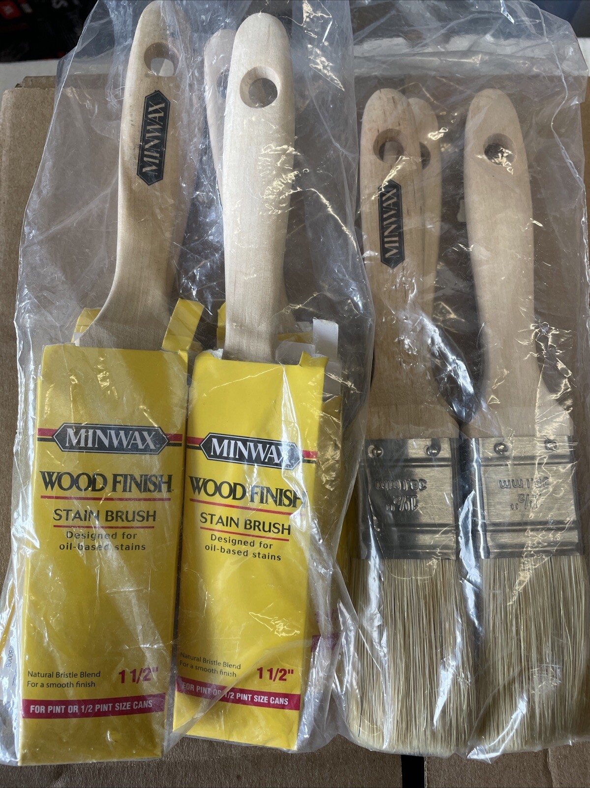 Minwax Wood Finish 1-1/2 in.   W Flat Stain Brush 8 Pack