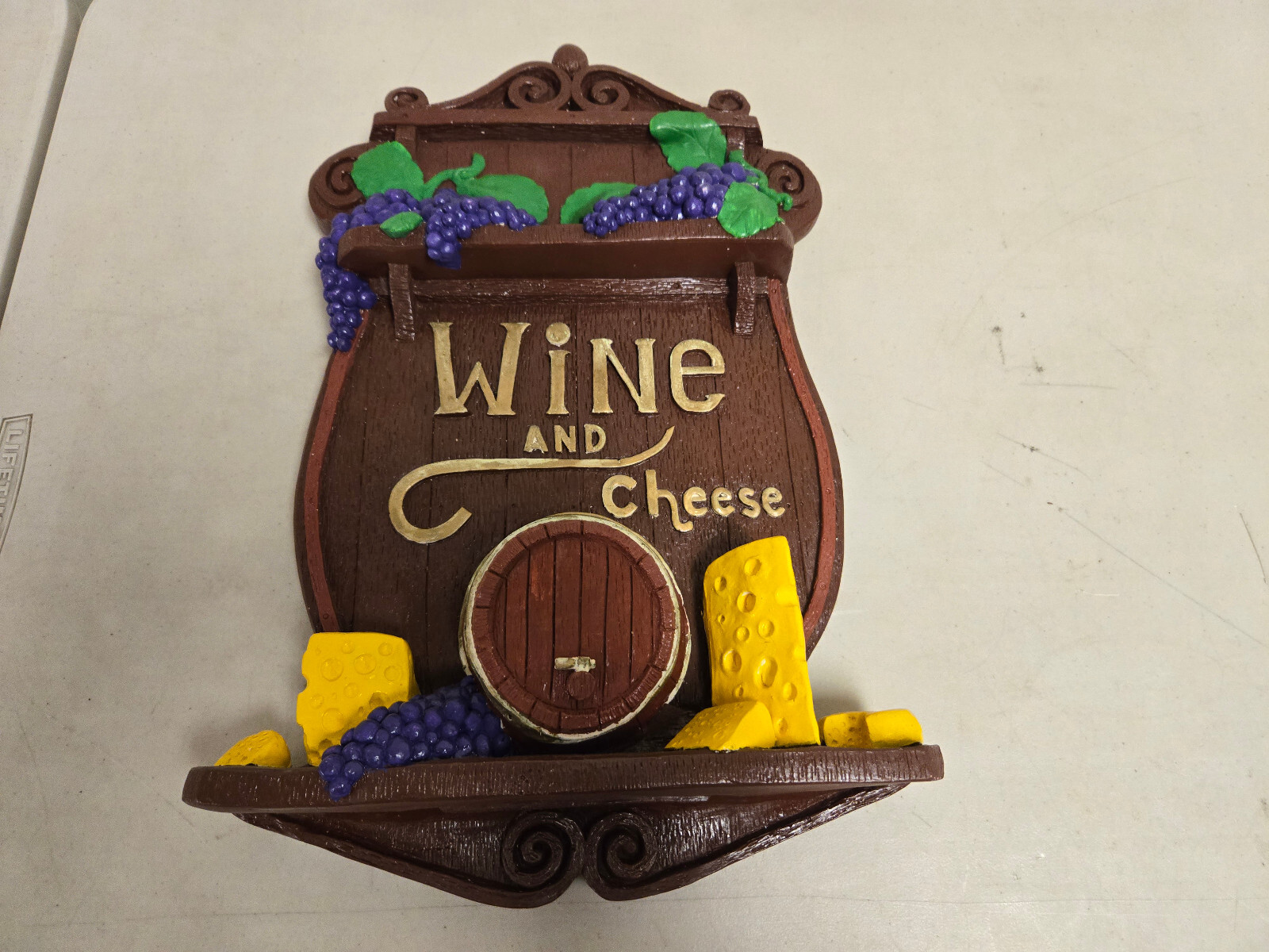 Wine And Cheese Barrel Wall Plaque California Originals 1978 Sign