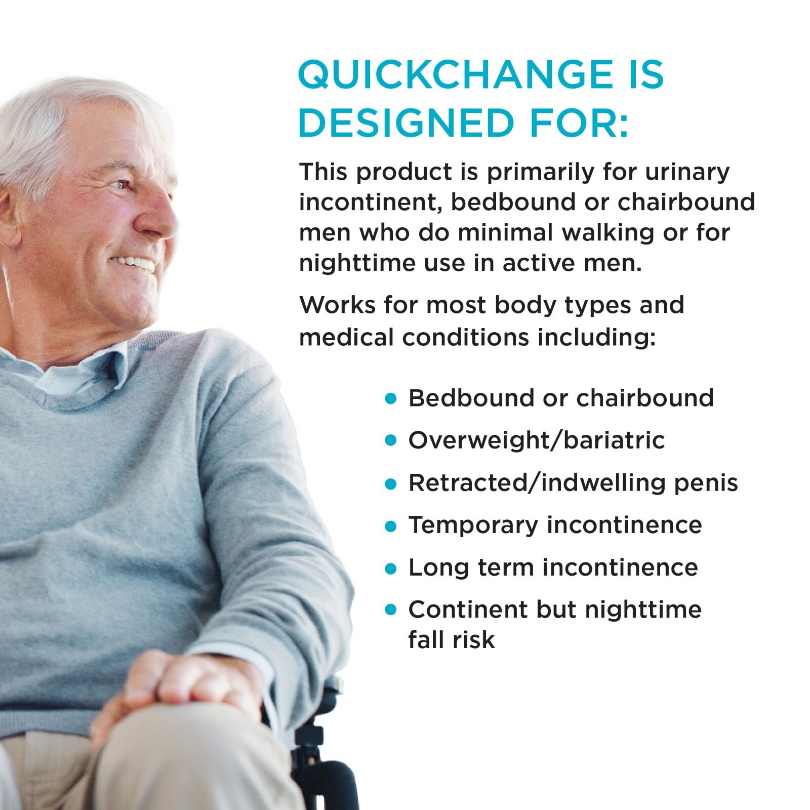 QuickChange Men's Incontinence Wrap | Maximum Absorbency | One-Size | 50 Count