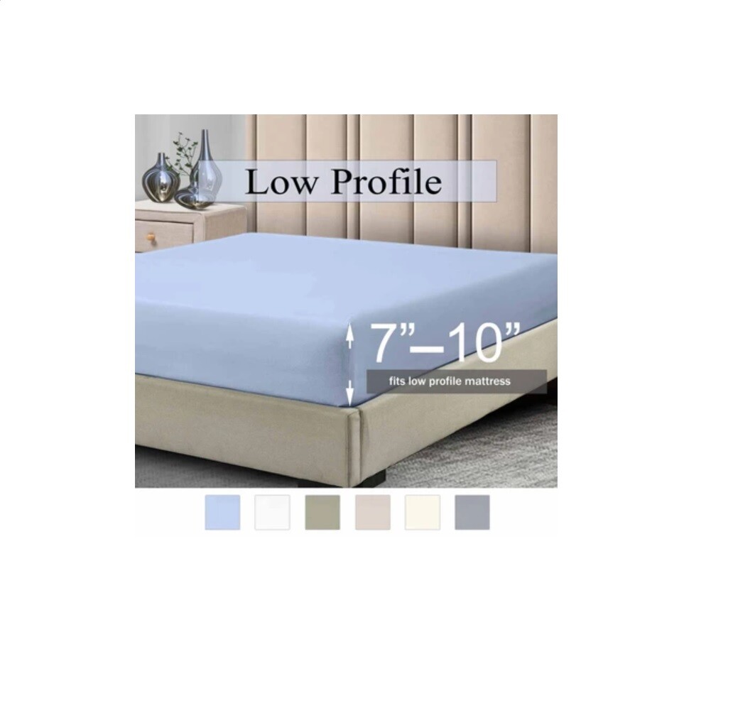 Fitted Sheets, 650TC with Pockets (7"-10") Perfect for Low Profile Mattresses