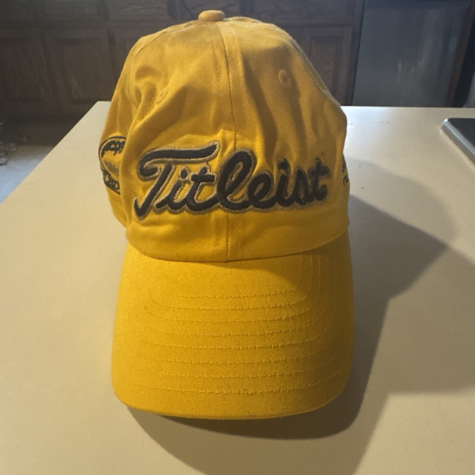 Yellow Titleist Caledonia, True Blue Plantation Hat. Adjustable.