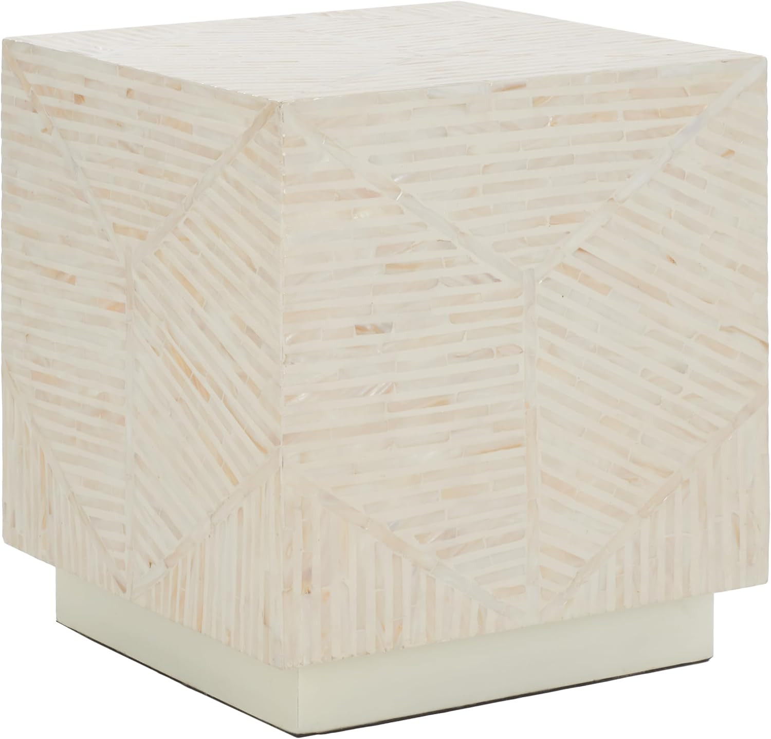 SAFAVIEH Home Collection Kiely Champagne Faux Mother of Pearl Accent Table Squar