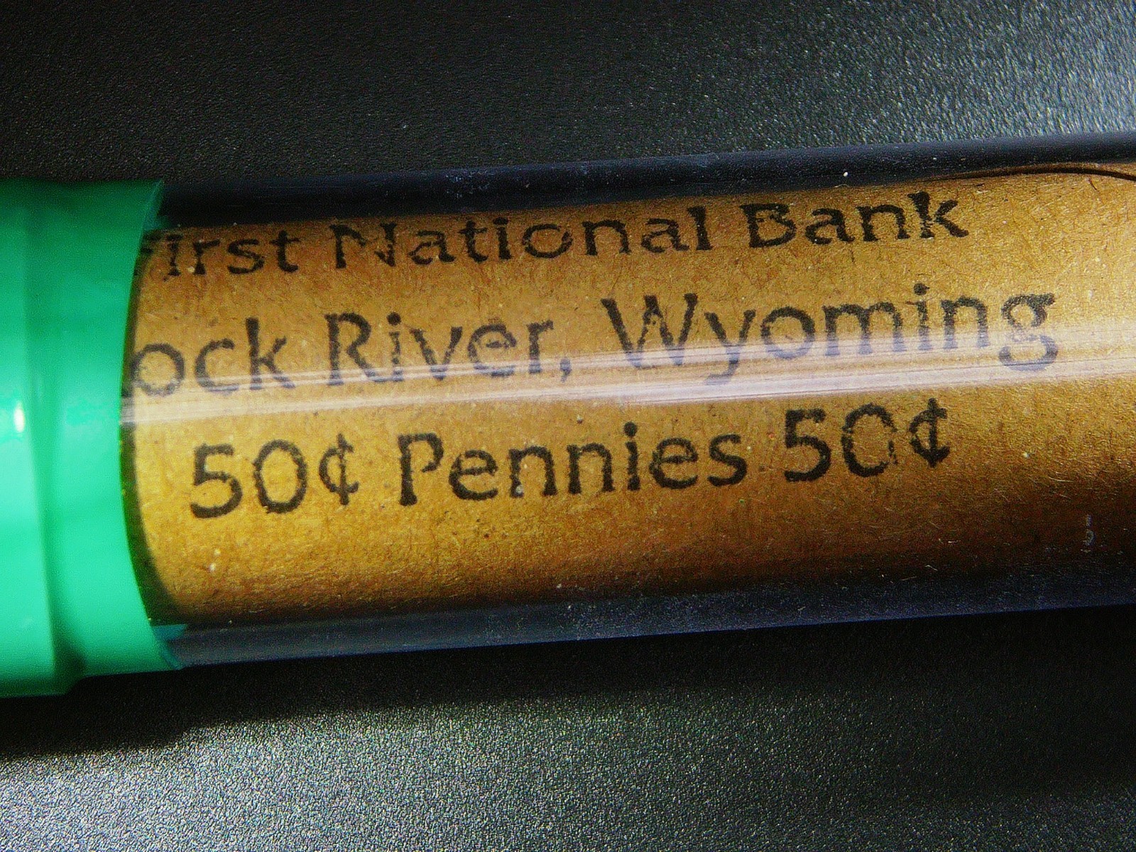 NICE 1878 WITH INDIAN HEAD TAILS PENNY ROLL ROCK RIVER BANK WYOMING R-326