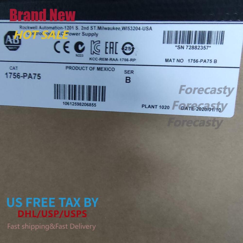 New Factory Sealed Allen-Bradley 1756-PA75 ControlLogix AC Power Supply 1756PA75