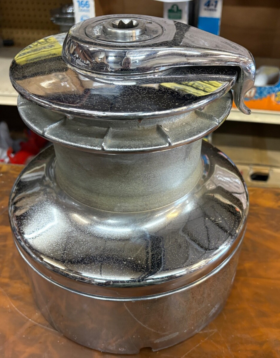 BARLOW AUSTRALIA 36 ST TWO SPEED CHROME WINCH BASE DIA 10 1/4" ...