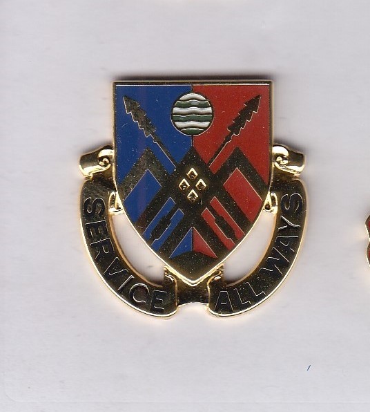 US Army 29th Support Battalion Quartermaster Supply QM crest DUI badge P-23