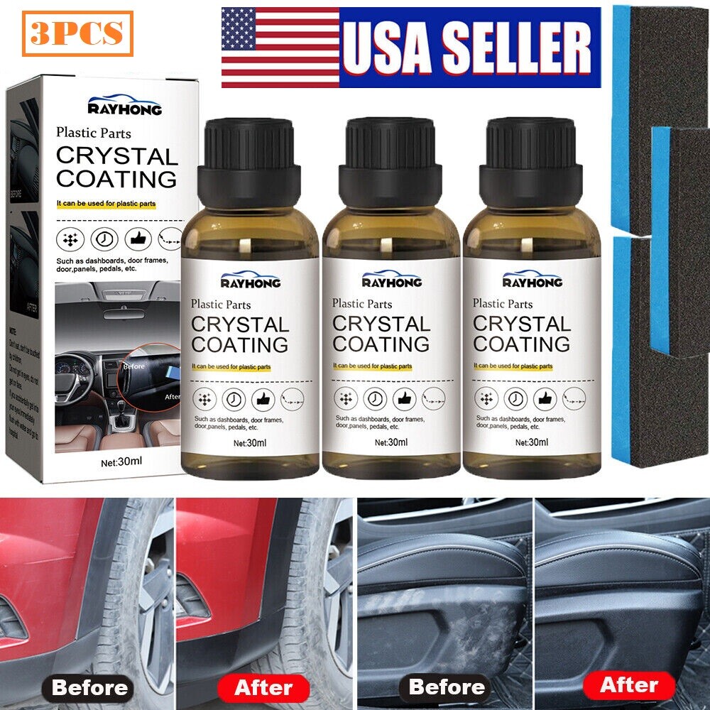 3PCS Plastic Parts Crystal Coating Car Refresher Agent Maintenance Accessories