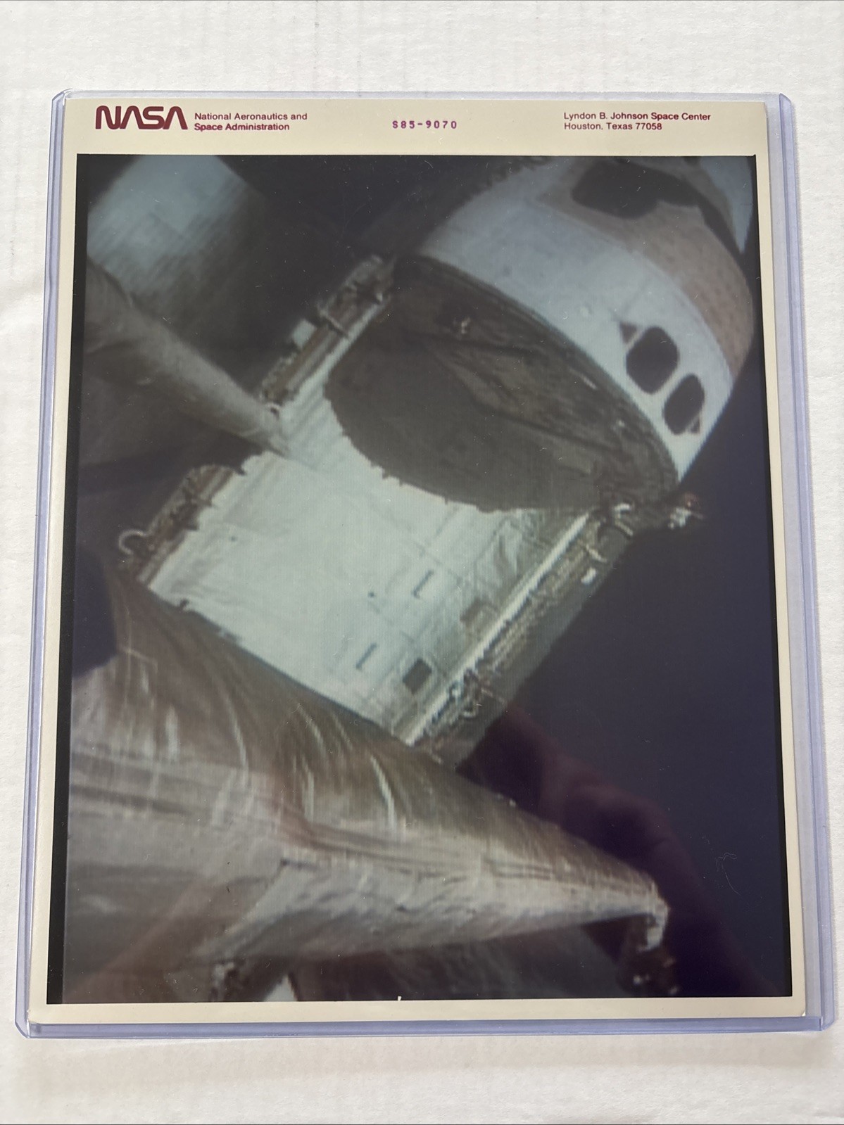 NASA Discovery Cabin From Canada Arm Purple Numbered Press Photo